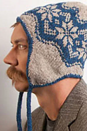 Kristen TenDyke Whitman Cap, a Fair Isle knit hat in grey and neutral tones