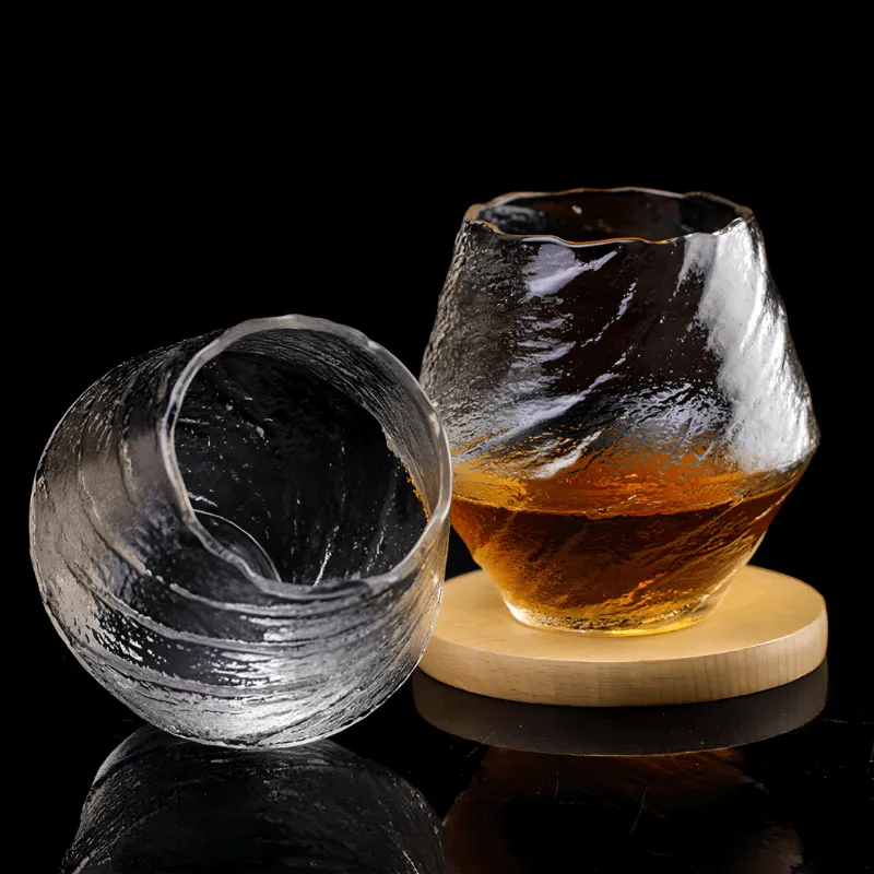 TsukiGlass Yume Japanese Crystal Whisky Glass with textured exterior and smooth interior