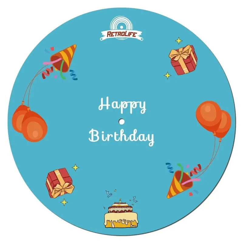 Retrolife 2mm Felt Mat for Vinyl Turntable with printed design on felt surface