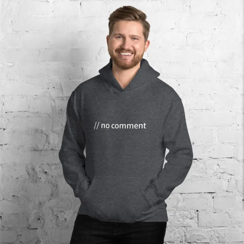 MyHackerTech // no comment Unisex Hoodie gray hooded sweatshirt