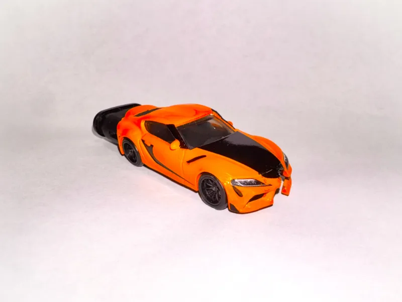 SoCal Divinity Fast and Furious Orange Toyota Supra Mk5 Refillable Lighter in bright orange