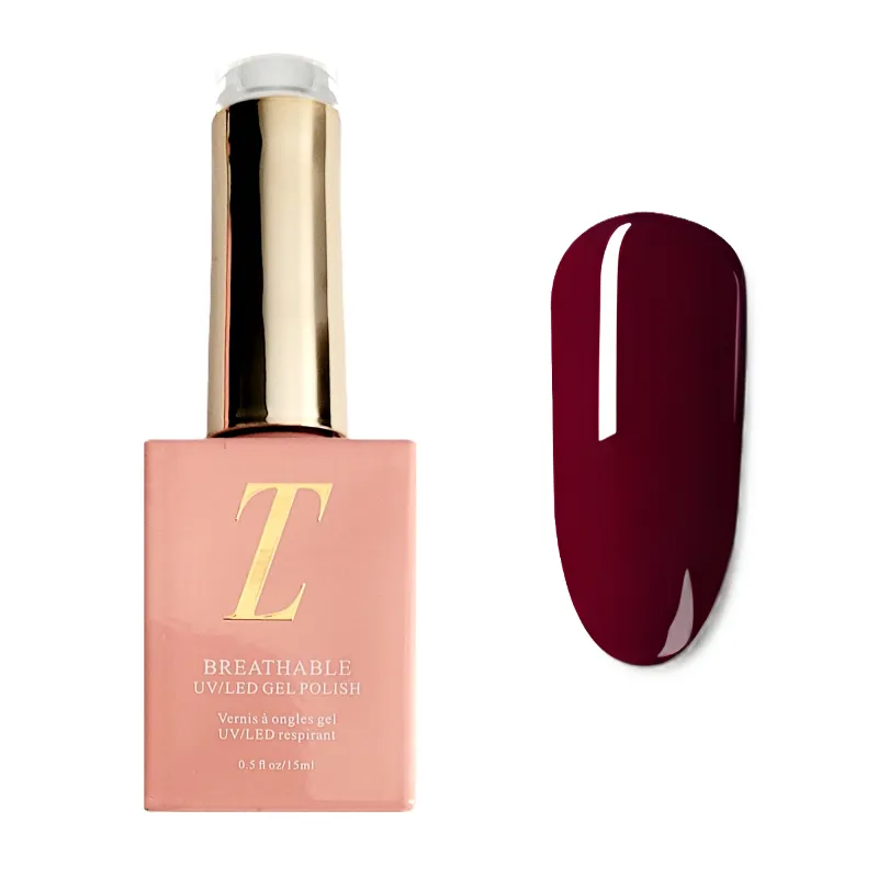 Tuesday in Love A Deeper Love halal UV gel nail polish in deep burgundy red