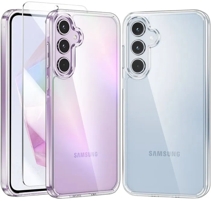 FNTCASE OFFICIAL Galaxy A35 5G 6.6 inches Clear Case: Shockproof Protective Slim Silicone Hard Phone Case