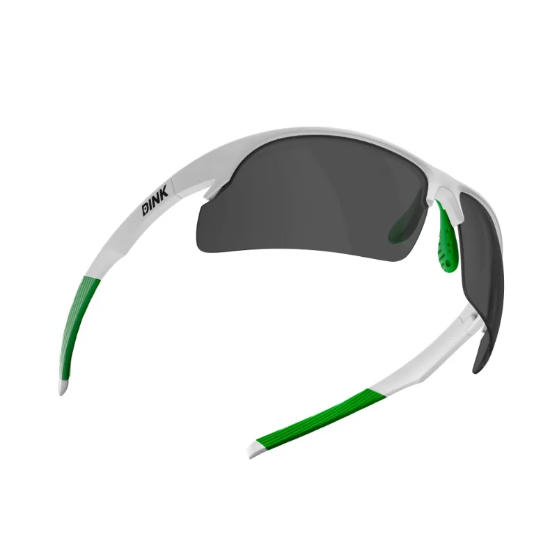 SLYCE Sport Daytona Pickleball Sunglasses in white frame with green lenses