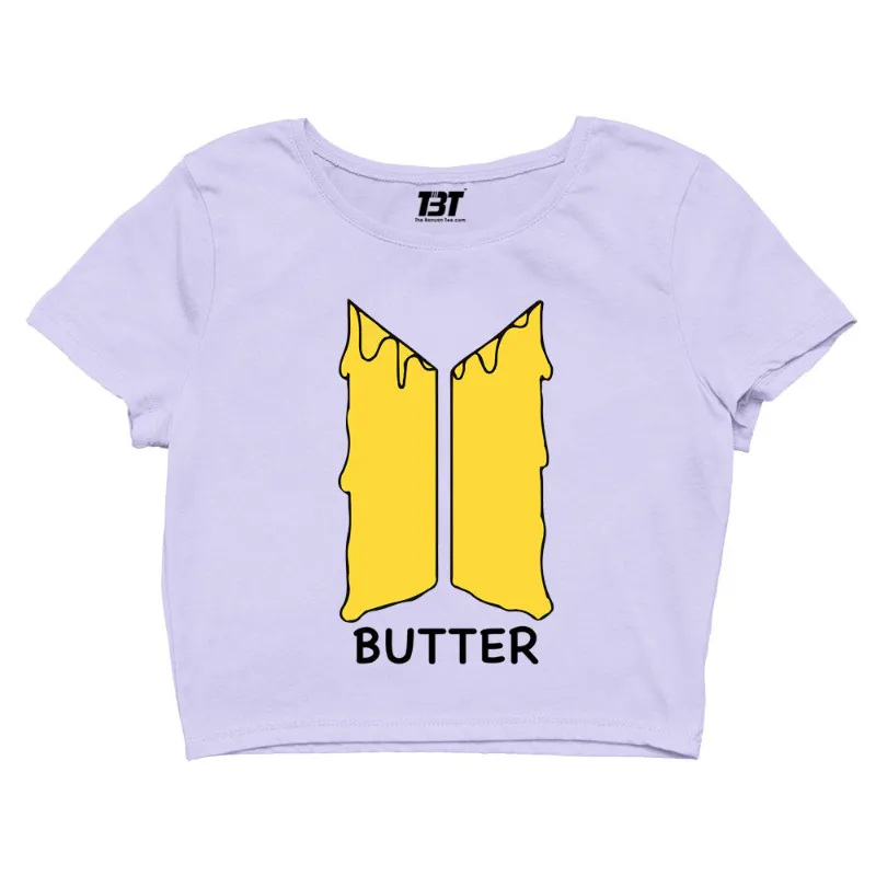 The Banyan Tee US BTS Crop Top Butter, cropped fitted top with band design