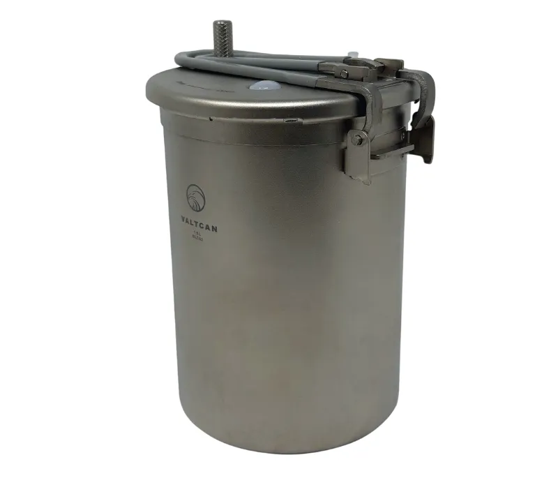 Valtcan Titanium Pressure Pot 1800ml with locking lid, shown sealed on stovetop