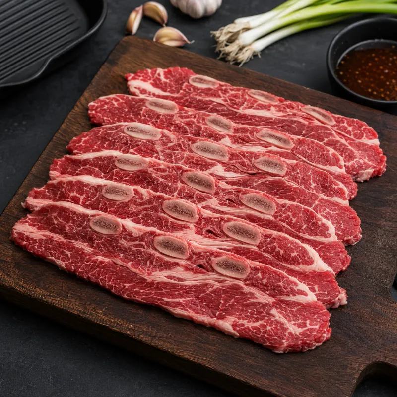 Halal World Depot Beef Short Ribs thinly sliced in packaging