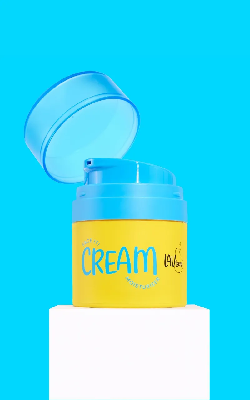 Lav Kids Face It! Cream Moisturiser tube for daily teen skincare