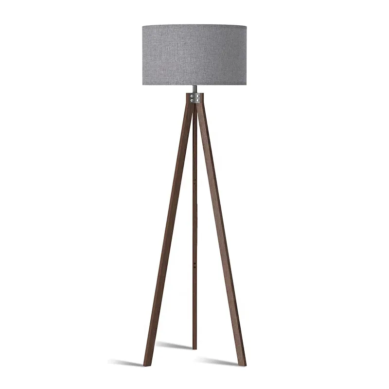 Lepower Tec classic wooden tripod floor lamp transitional style