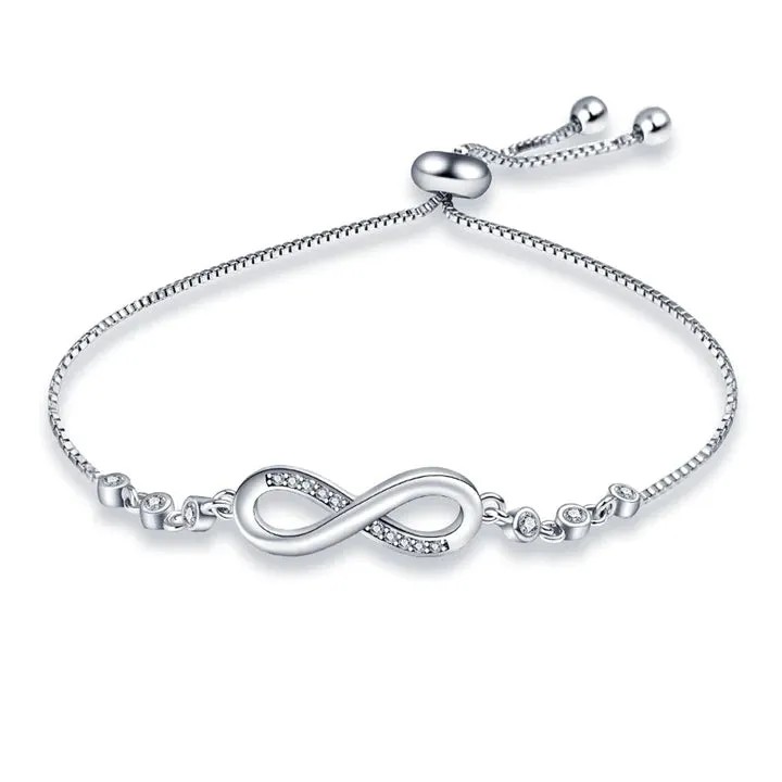 FabuLove Eternal Love Sterling Silver Bracelet in stainless silver finish