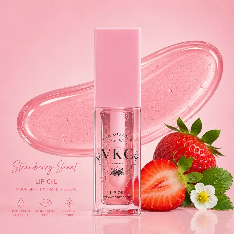 Viva Koutour Cosmetics VKC Lip Oil Ultra Strawberry hydrating glossy lip oil