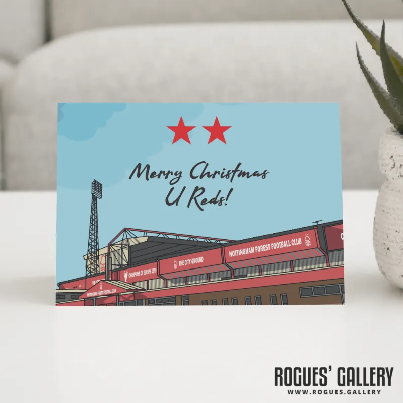 Rogues Gallery 2 Stars above The City Ground Car Park Version greeting card