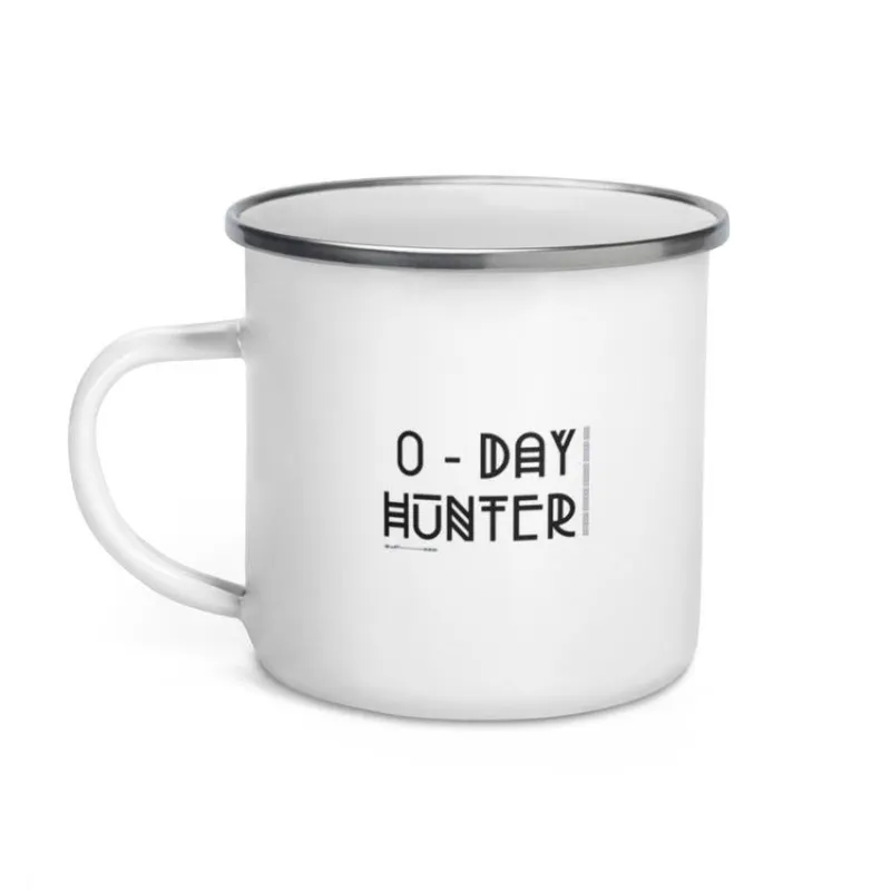 MyHackerTech 0 - Day Hunter - Enamel Mug white with rim