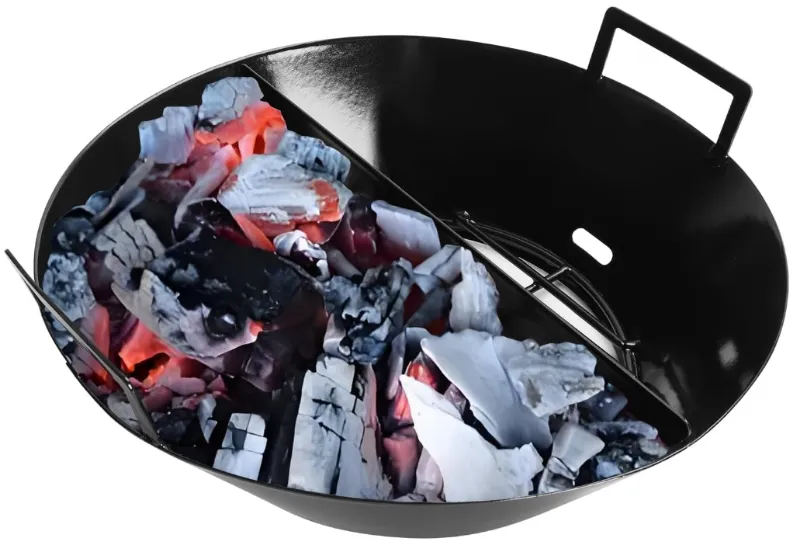 GrillPartsReplacement 14 inch Charcoal Basket with divider for Large Big Green Egg Kamado Joe Weber Kettle