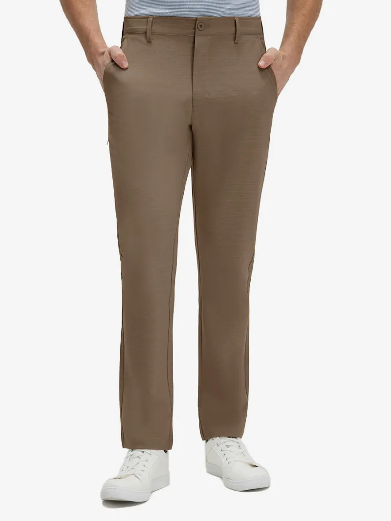 Maelreg Golf Straight Fit Lightweight Dress Golf Pants in neutral tan color