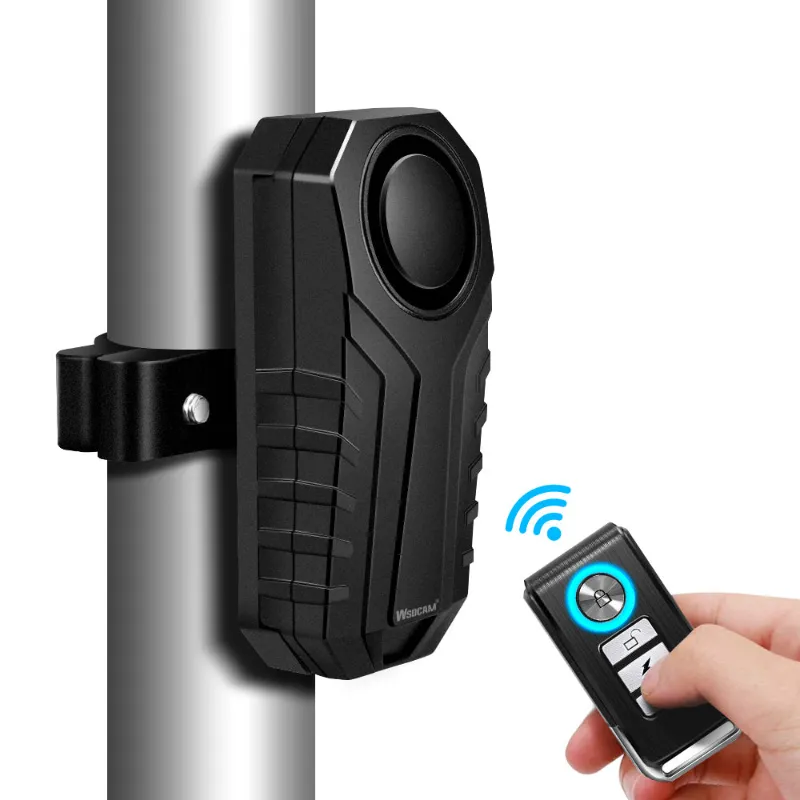 Wsdcam Anti-Theft Bike Alarm with Mount including remote control and mounting bracket