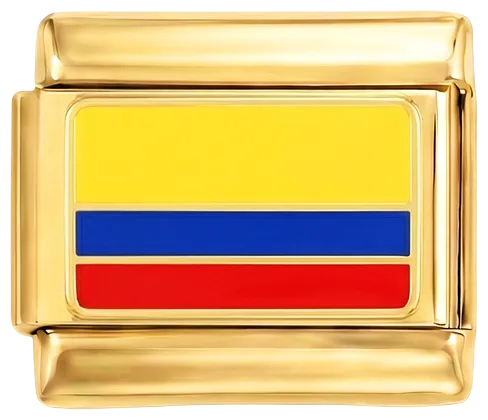 Charms Official Colombia on Gold charm with Colombian flag design