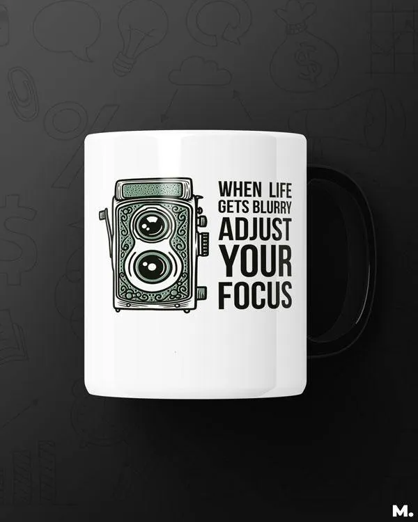 Muselot Adjust your focus printed mug with glossy finish