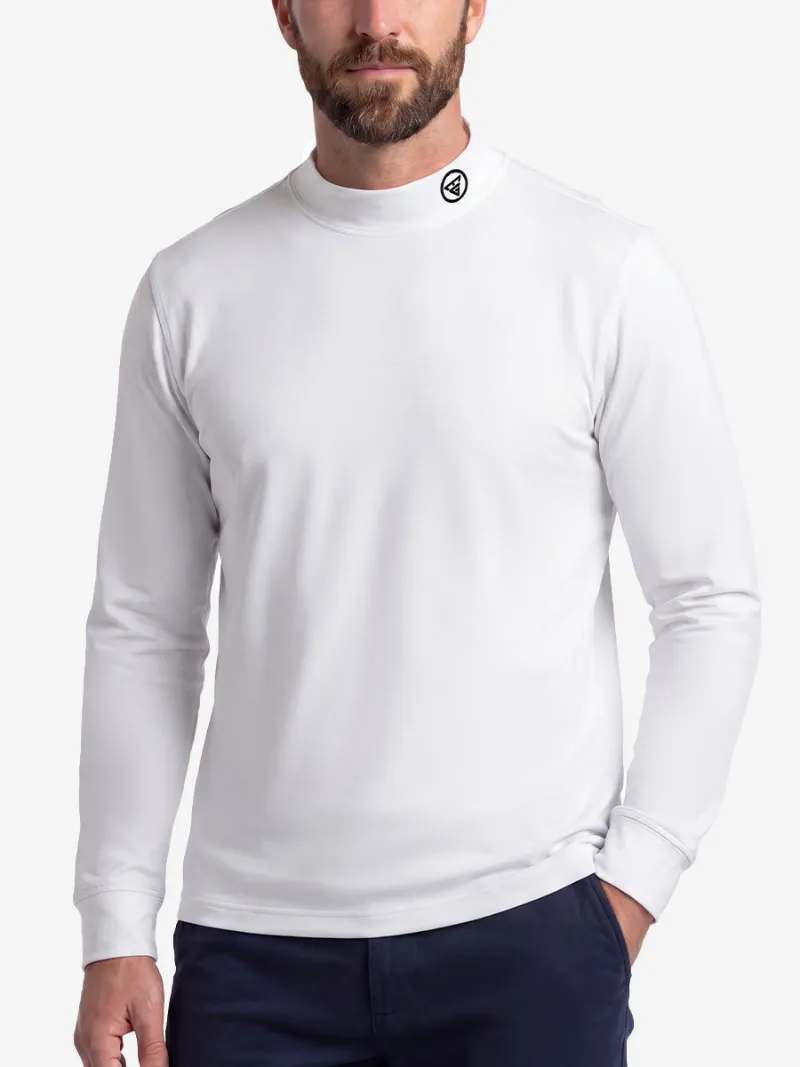 Maelreg Golf Warm Brushed Mock Neck Golf T Shirts in heather gray