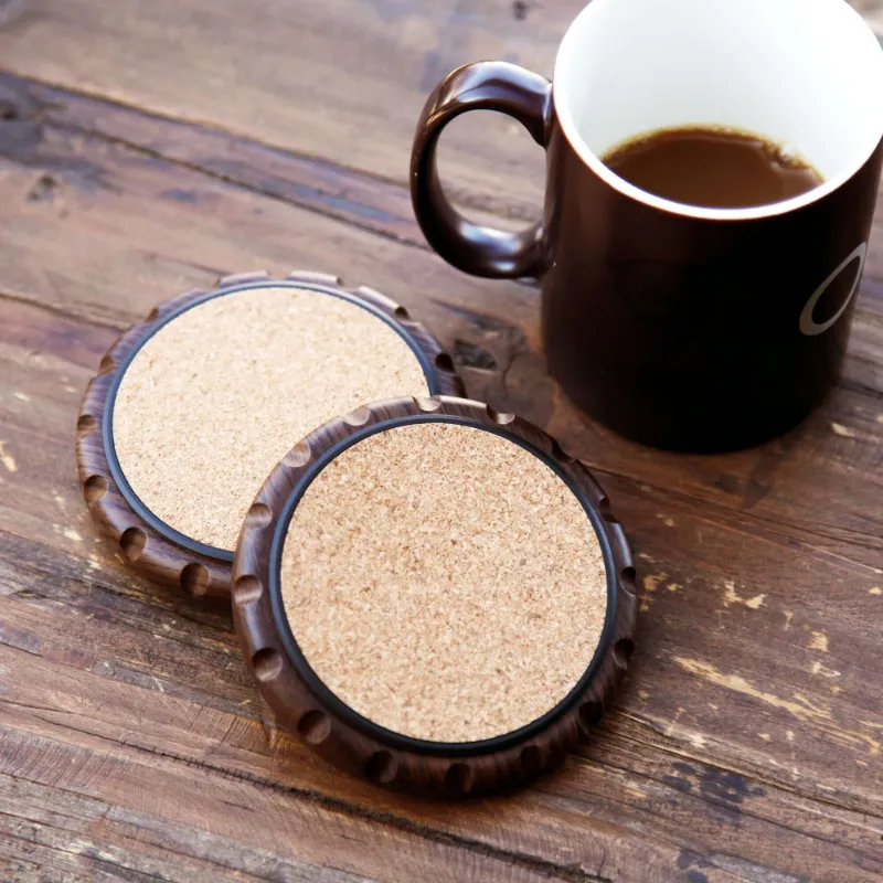 The Stinger Tools Ergo-Spin Cork Coaster with Fidget Spinner, spinning cork discs with center bearing