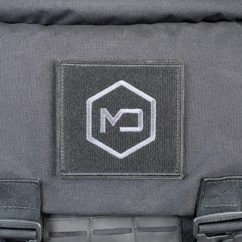 MOS Equipment Mission Darkness Square Velcro Patch black tactical patch with gray MD logo