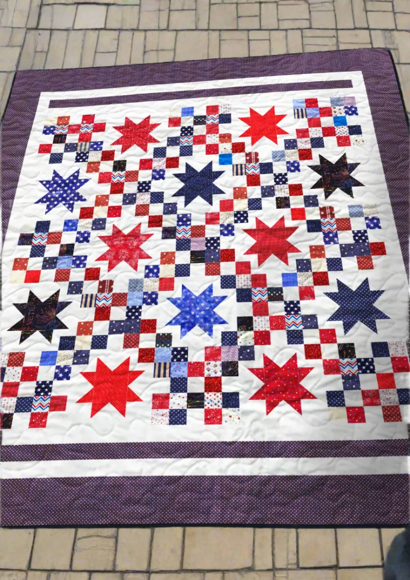 Boho Blanket Freedom Sparkle Quilt Pattern photo showing a finished quilt design