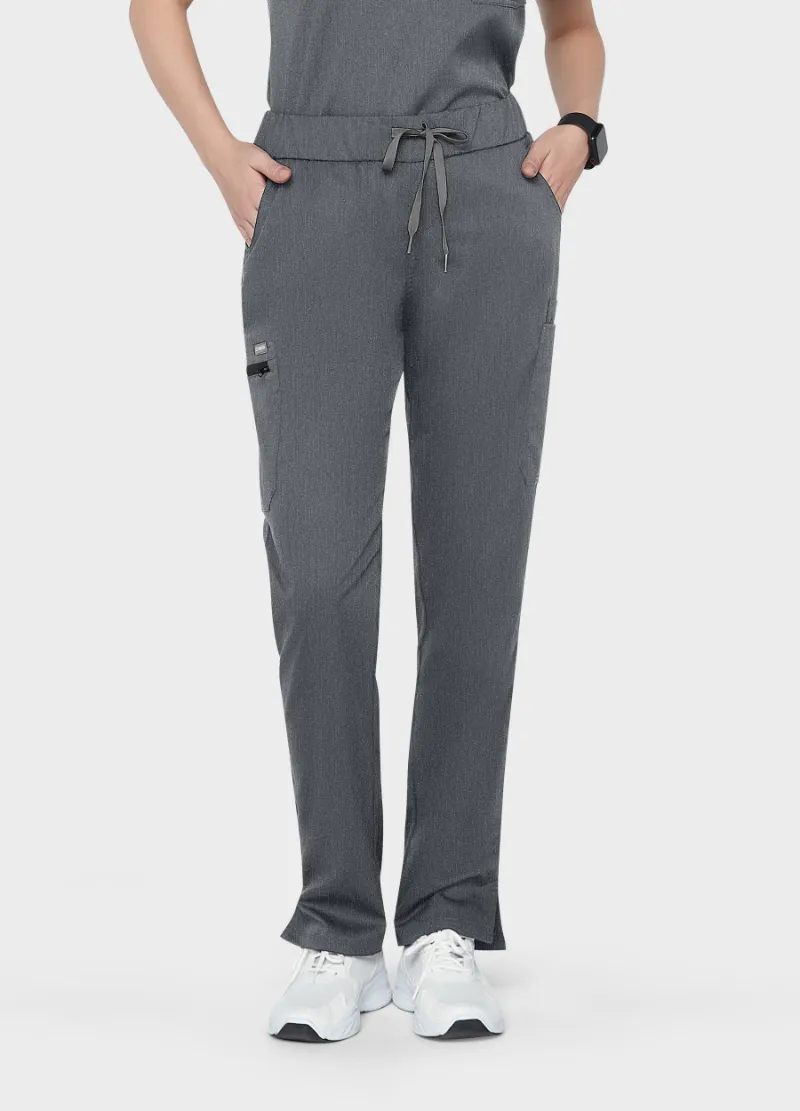COMENII StyleFlex 8-Pocket Scrub Pant in graphite grey with cargo pockets