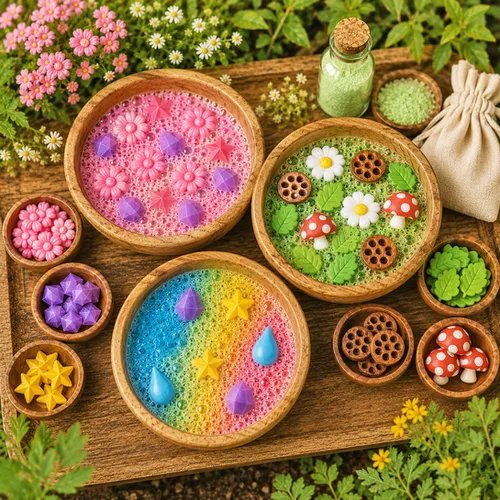 Fun House Toys Loose Parts and Potion Bundle reusable sensory play pieces with fizz potion mix