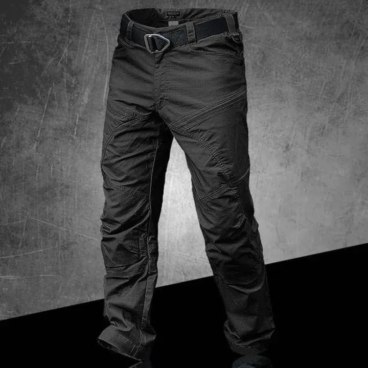 Falour Men's Urban Outdoor Waterproof Cargo Tactical Pants in black with multiple pockets