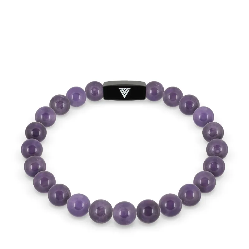 VOLTLIN Amethyst Stretch Bracelet with natural amethyst beads on elastic cord