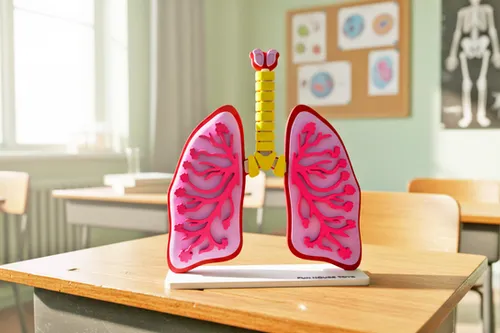 Fun House Toys Lungs Anatomy Puzzle Model showing 3D human respiratory system on display stand