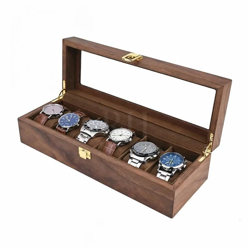 Rotation Horlogère Héritage Sexto wooden display case for 6 watches with transparent glass
