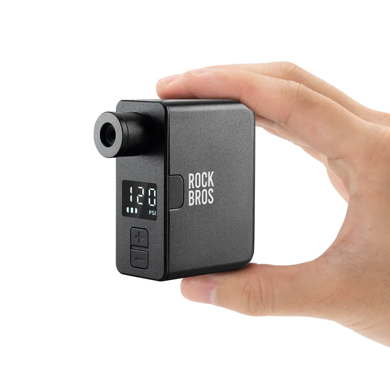RockBros US AS1 Pro Mini Pump Electric Air Pump with digital LCD display showing pressure reading