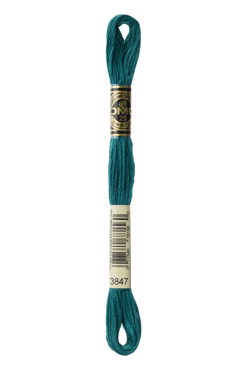 LETISTITCH DMC Mouliné Spécial 117MC-E_3847 embroidery thread skein in Chinese green