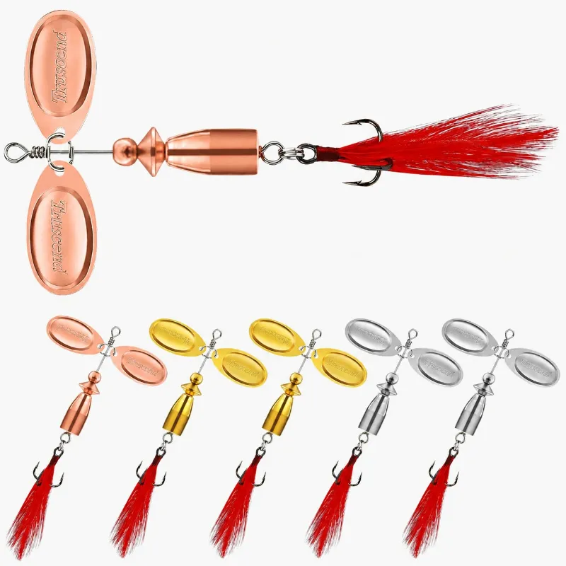 Truscend Fishing 6-piece Dual Blades Vibespinner tail spinner lures with BKK hooks