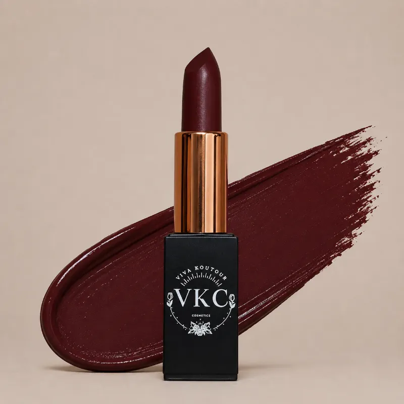 Viva Koutour Cosmetics Smooch Berry Cream Lipstick bullet in red burgundy shade