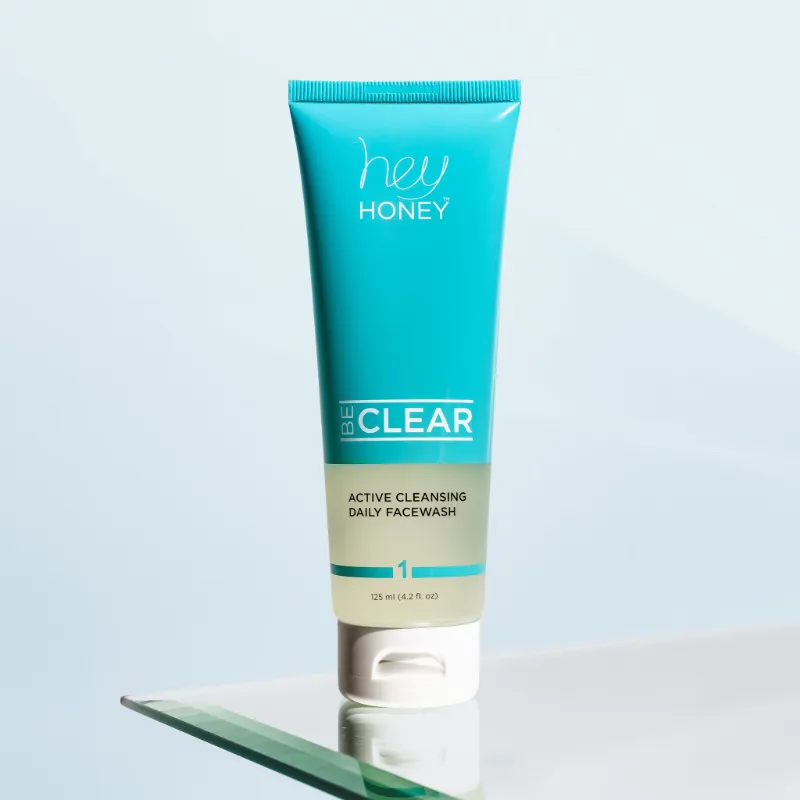 Hey Honey BE CLEAR Active Cleansing Daily Facewash bottle