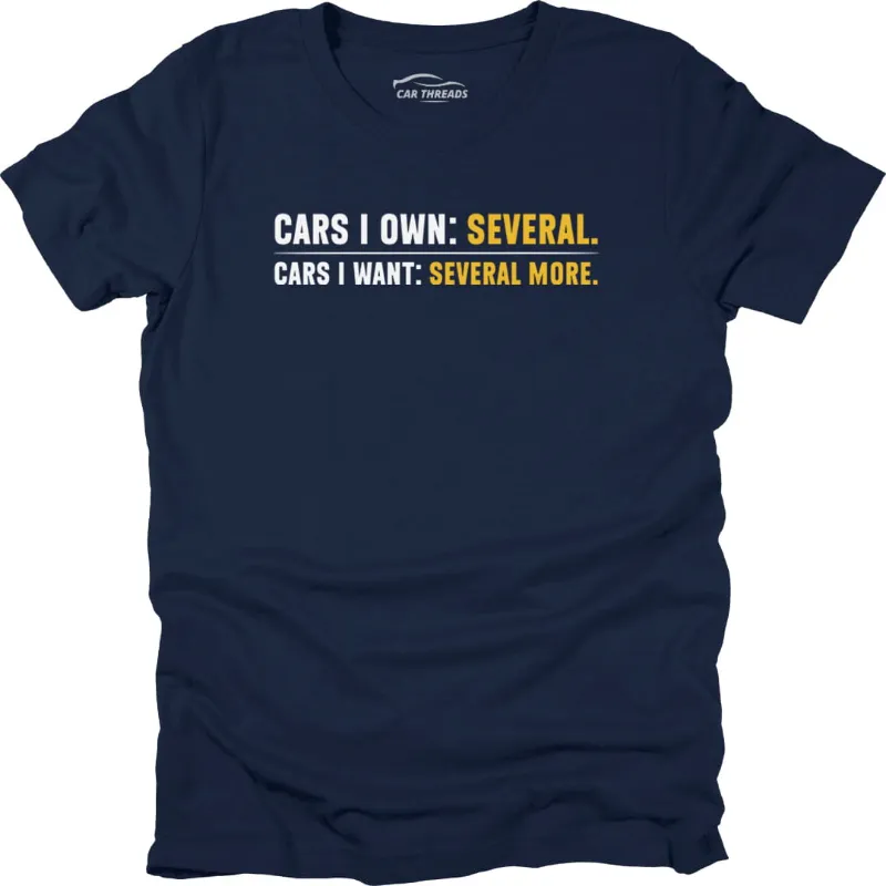 Car Threads Cars I Own Several t-shirt on a plain background