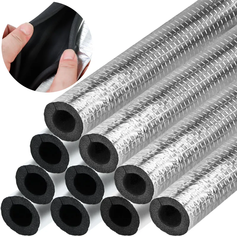 GrillPartsReplacement 10 Pcs Pipe Insulation Foam Tube self adhesive gray wrap for outdoor pipes