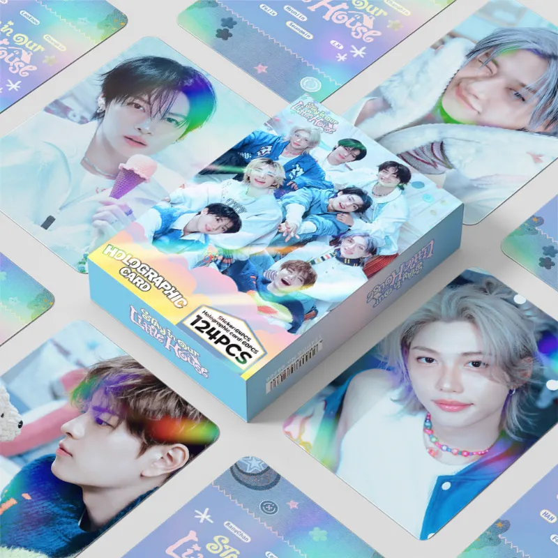 TTAesthetic 124pcs SKZ STAY in Our Little House Photocard Stickers Limited Edition showing the full set of cards and stickers