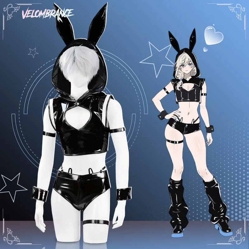 Velombrance Cosplay Bunny Set 6-piece bunny cosplay costume with tail and stockings