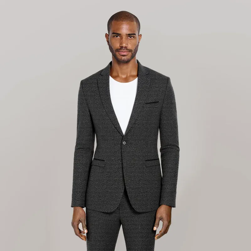 Cloudstyle 5188 Series Notch Lapel Single-Breasted Blazer Black
