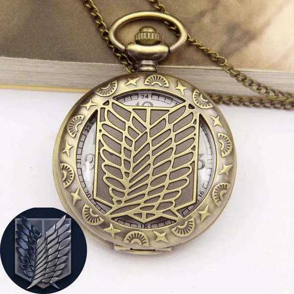 Animeancy AOT Vintage Watch with hollow metal design and pendant