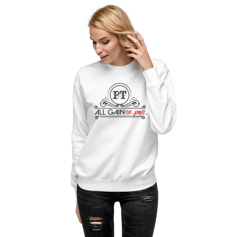 Painless Tattoo All Gain No Pain Sweatshirt crewneck with ribbed cuffs and back patch