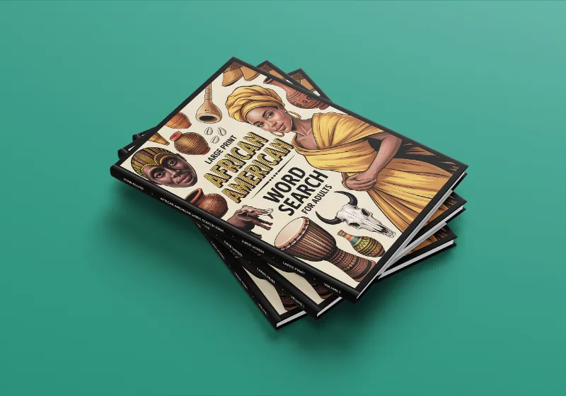 Imani Oliver African American Word Search book cover with word grid layout