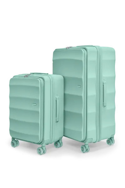 4MYTU Tank Lite Max Suitcases in Blue Lagoon two-piece luggage set with carry-on and check-in trunk