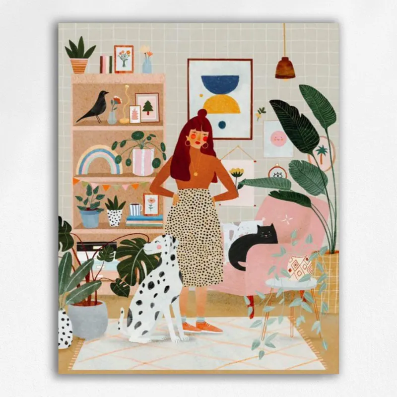 Maikoo Art Art of Living Paint by Numbers kit showing interior living space scene