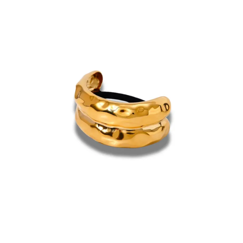 FabuLove Double Arc Cuff bracelet with parallel curved metal bands