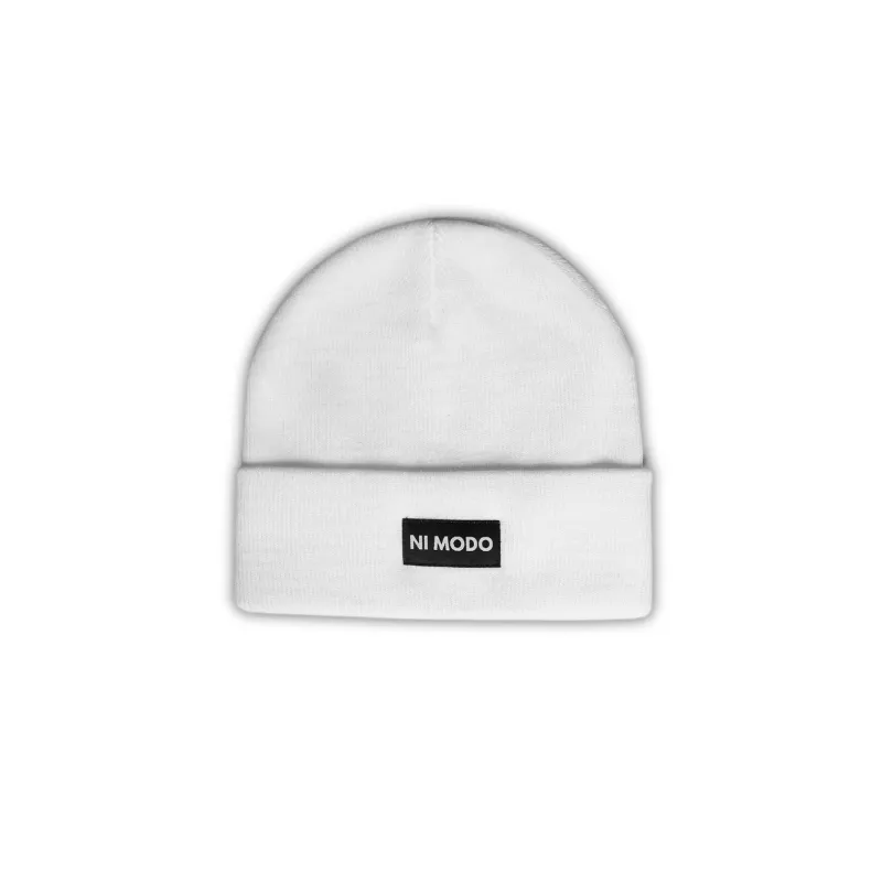 Nimodo Ni Modo Beanie in leche white with soft stretchy knit