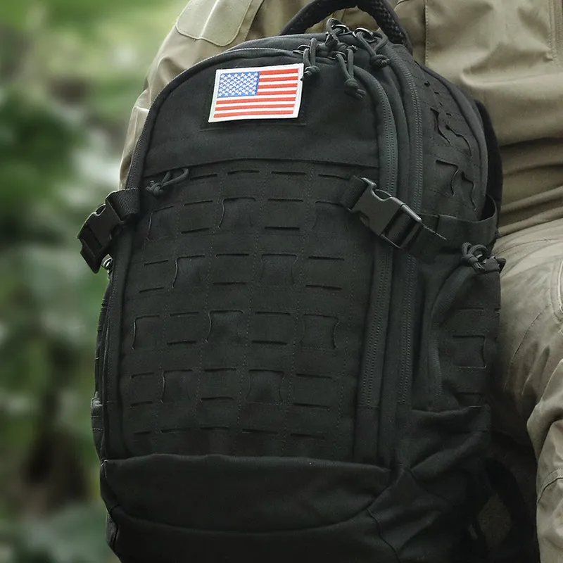 Falour Rush 48 Tactical Mountaineering Backpack showing padded straps and multiple compartments
